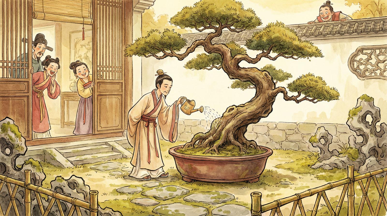 高清无码百年盆景修剪视频演示
